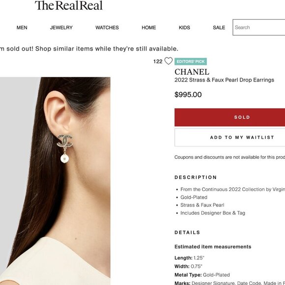 Chanel CC Crystal and Pearl Drop Earrings - Picture 9 of 9